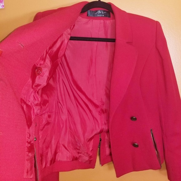 Vintage Red Street Jacket by M Daquin Paris Coat Size 36 - Picture 4 of 8